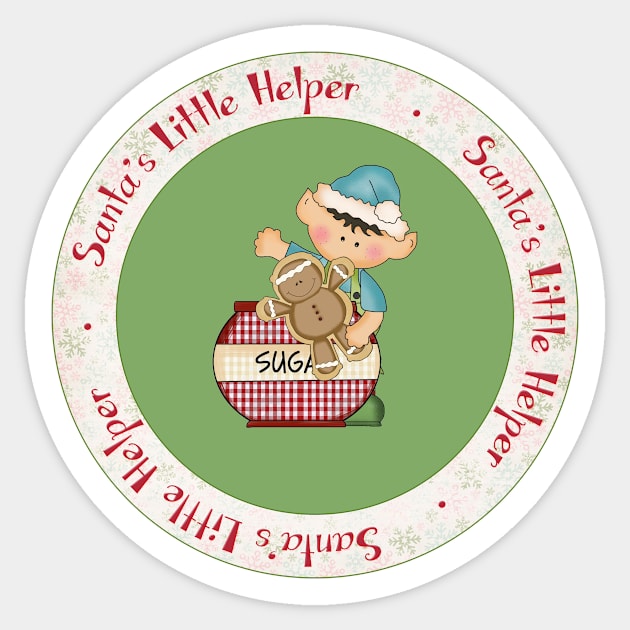 Christmas Products - Santa's Little Helper Sticker by tdkenterprises